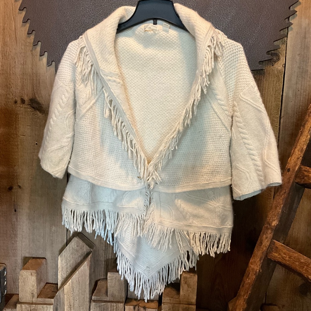 Anthropologie Sleeping On Snow Open Wool Cardigan *SHRUNK*